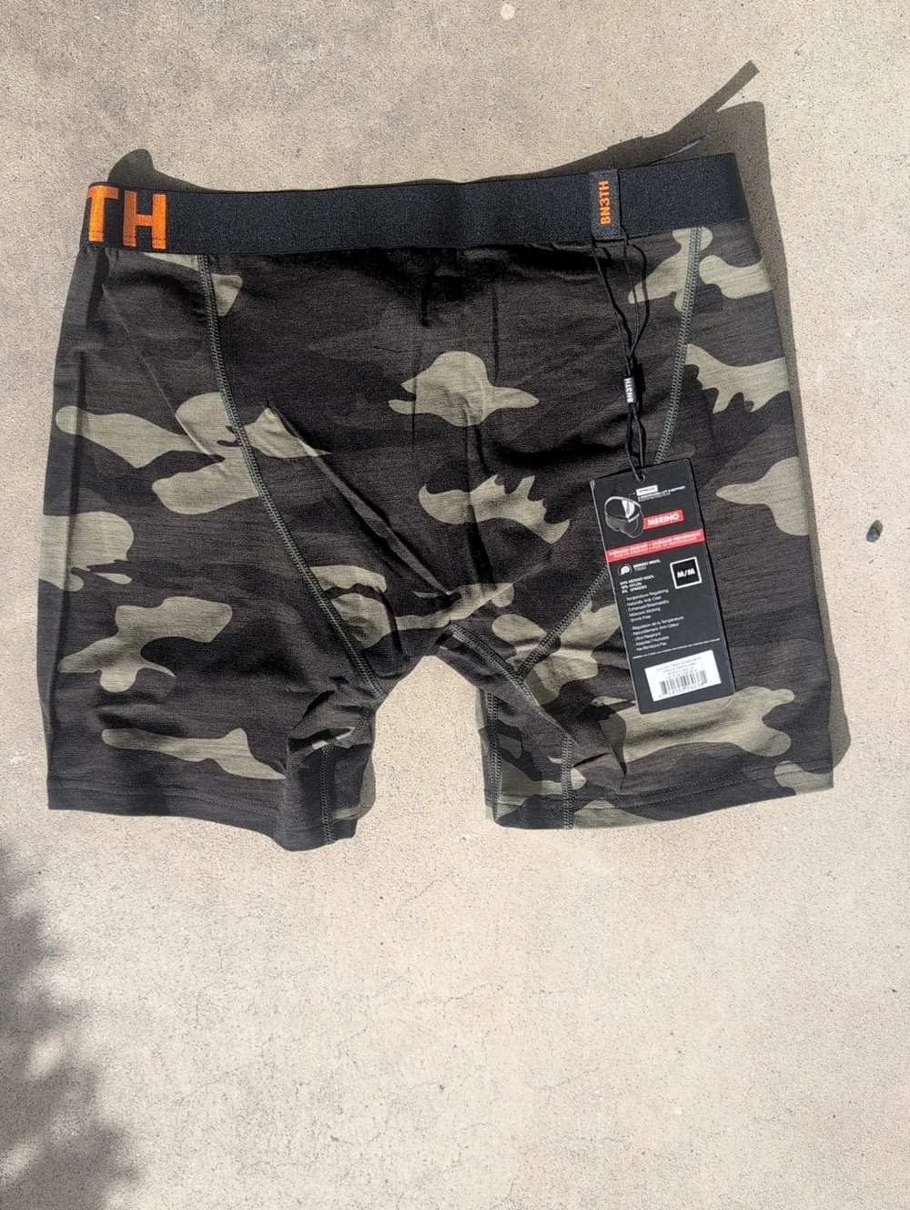 BN3TH Glacier Creek Spruce Camo Boxer Briefs - Black & Olive Green Size M,